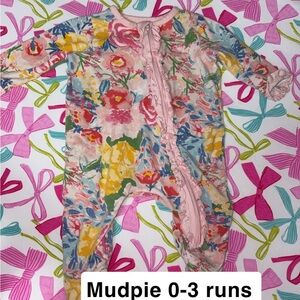 Mud Pie Colorful Floral Kids Footie